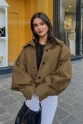 Jacke Damen braun oversized mit großen Ärmeln - 1 - Atelier-Zofia