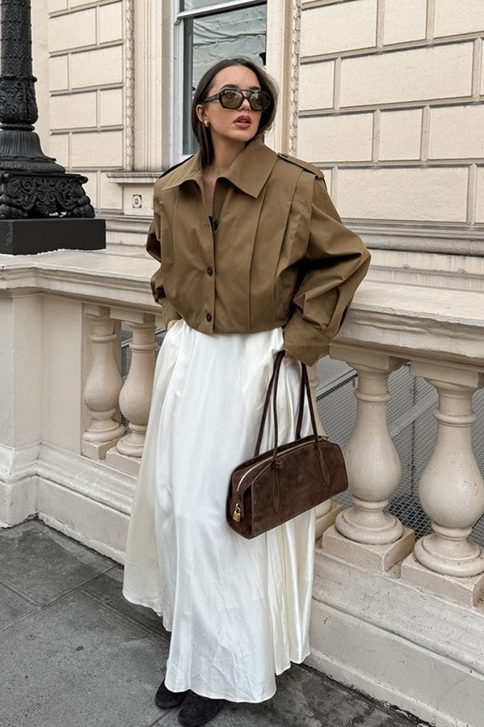 Jacke Damen braun oversized mit großen Ärmeln - 5 - Atelier-Zofia