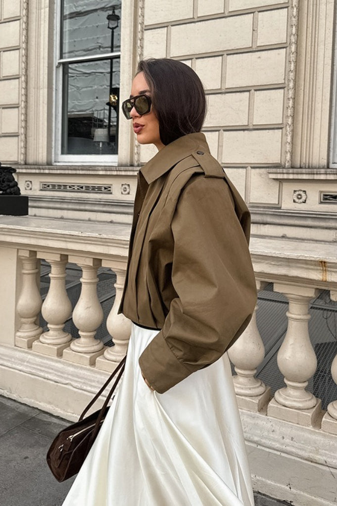 Jacke Damen braun oversized mit großen Ärmeln - 6 - Atelier-Zofia