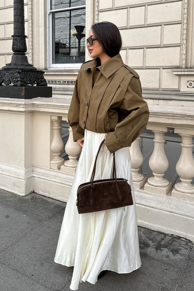 Jacke Damen braun oversized mit großen Ärmeln - 7 - Atelier-Zofia