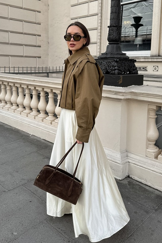 Jacke Damen braun oversized mit großen Ärmeln - 8 - Atelier-Zofia