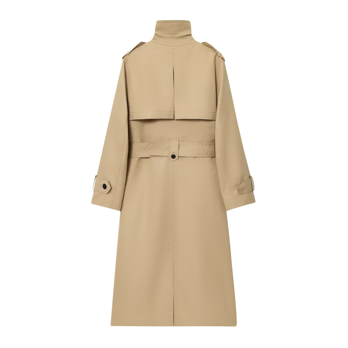 Trenchcoat Damen beige tailliert mit Gürtel und doppelter Knopfreihe - 2 - Atelier-Zofia