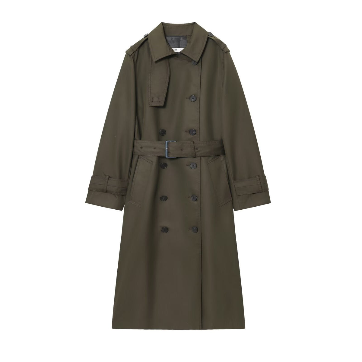 Trenchcoat Damen beige tailliert mit Gürtel und doppelter Knopfreihe - 3 - Atelier-Zofia