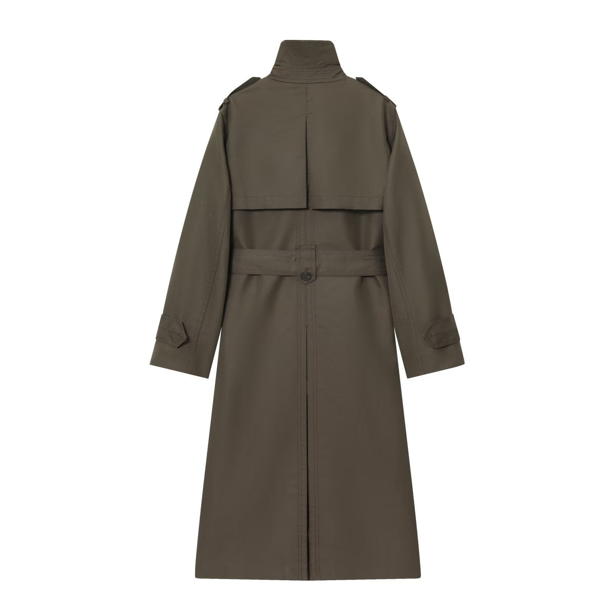 Trenchcoat Damen beige tailliert mit Gürtel und doppelter Knopfreihe - 4 - Atelier-Zofia