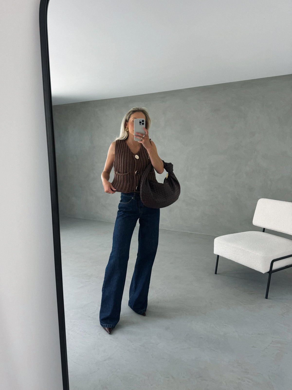 Damen Weste grün locker mit Knopfdetail - 8 - Atelier-Zofia