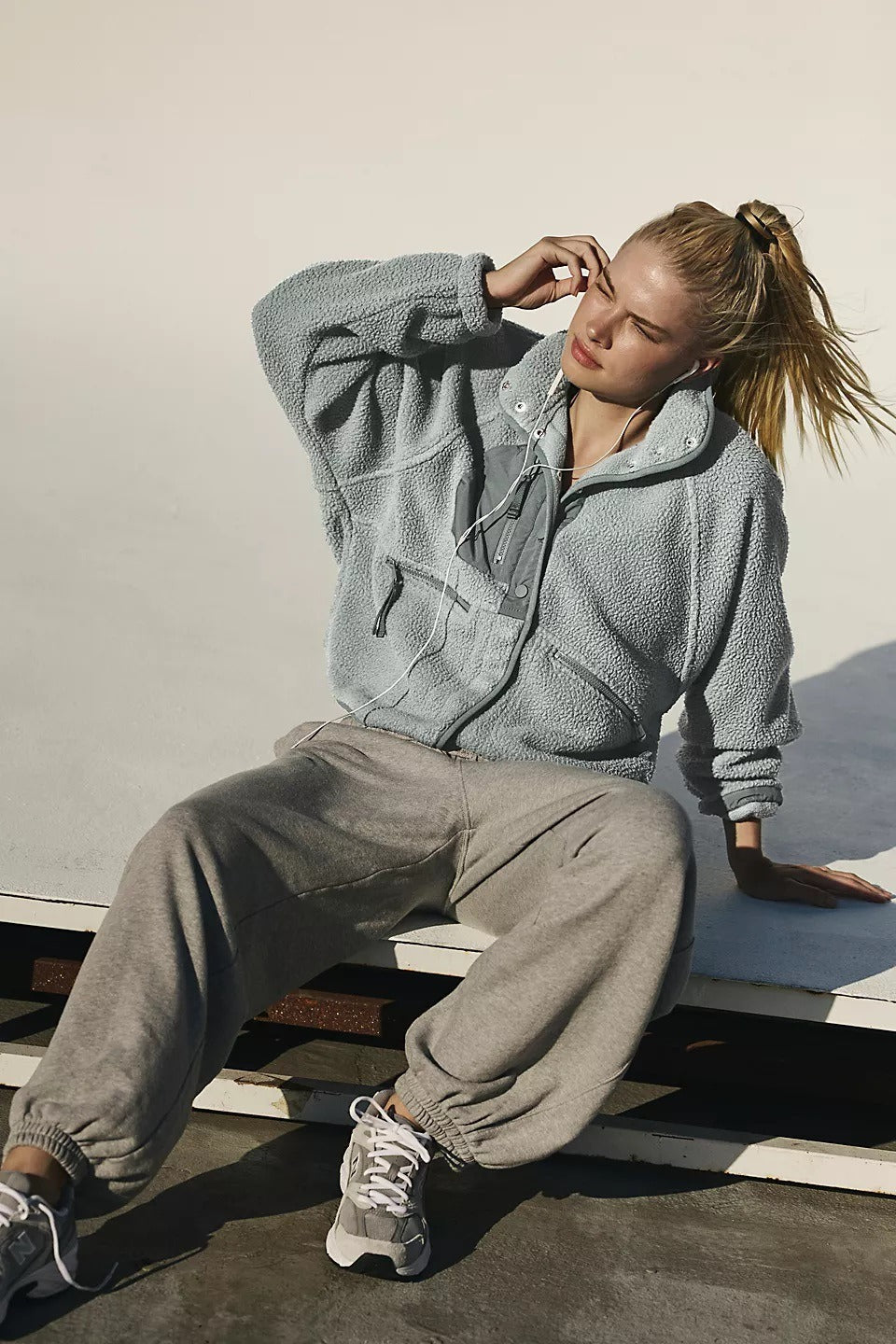 Jacket Damen blau oversize mit hohem Kragen - 8 - Atelier-Zofia
