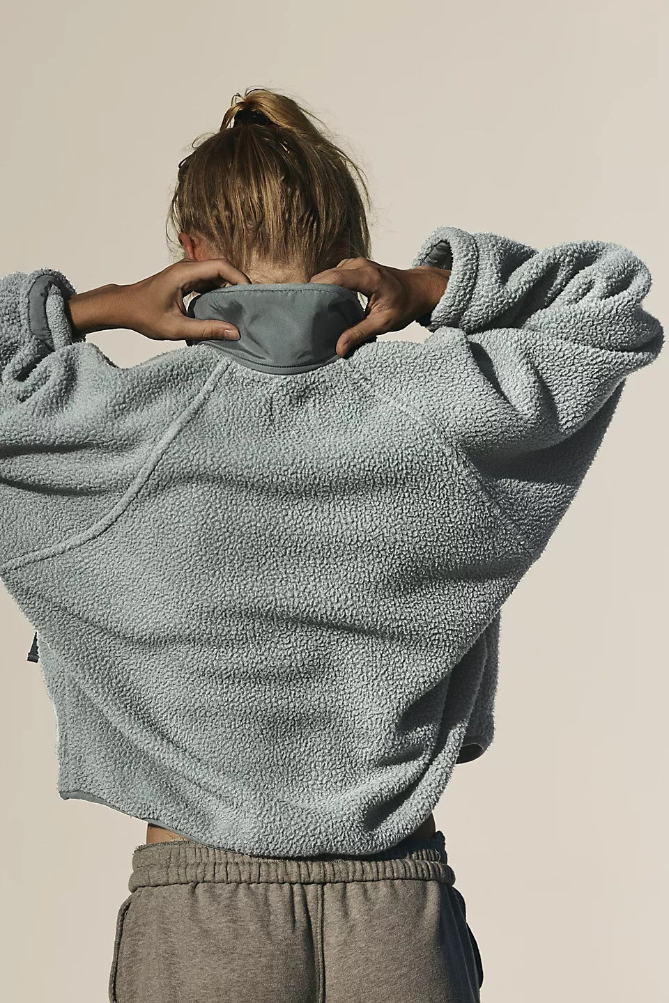 Jacket Damen blau oversize mit hohem Kragen - 10 - Atelier-Zofia