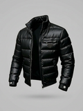 Herrenjacke schwarz tailliert mit Stehkragen und praktischen Taschen - 4 - Atelier-Zofia