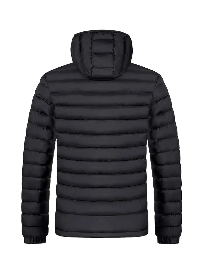 Jacke Herren schwarz tailliert mit Kapuze und Reißverschluss - 3 - Atelier-Zofia
