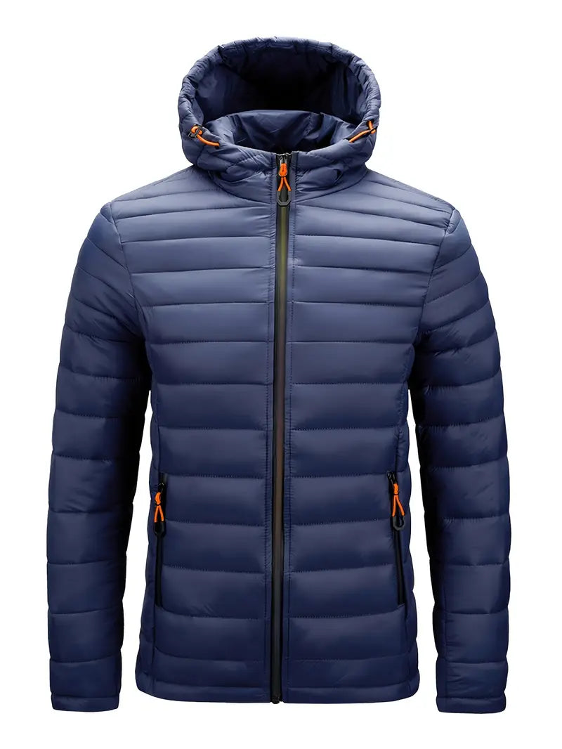Jacke Herren schwarz tailliert mit Kapuze und Reißverschluss - 6 - Atelier-Zofia