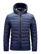 Jacke Herren schwarz tailliert mit Kapuze und Reißverschluss - 6 - Atelier-Zofia
