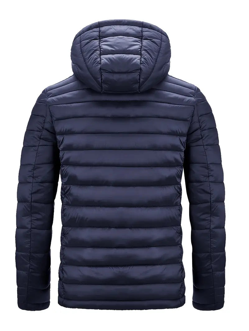 Jacke Herren schwarz tailliert mit Kapuze und Reißverschluss - 7 - Atelier-Zofia