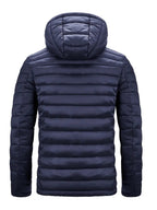 Jacke Herren schwarz tailliert mit Kapuze und Reißverschluss - 7 - Atelier-Zofia