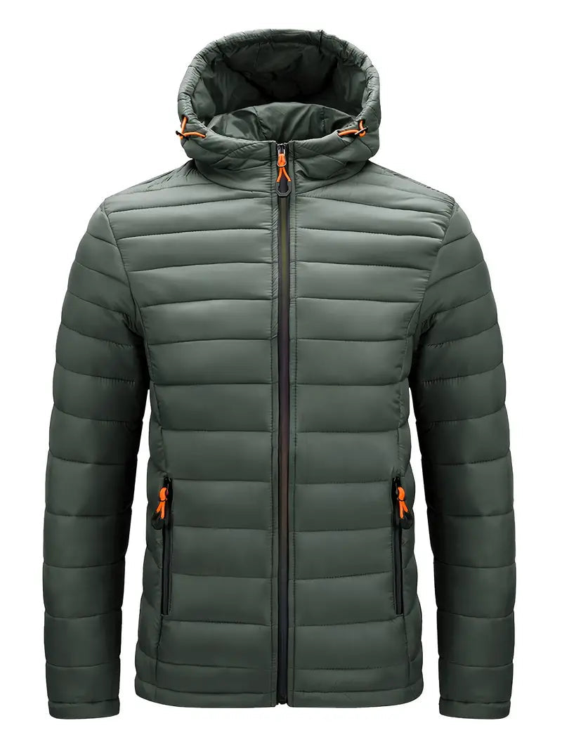 Jacke Herren schwarz tailliert mit Kapuze und Reißverschluss - 8 - Atelier-Zofia