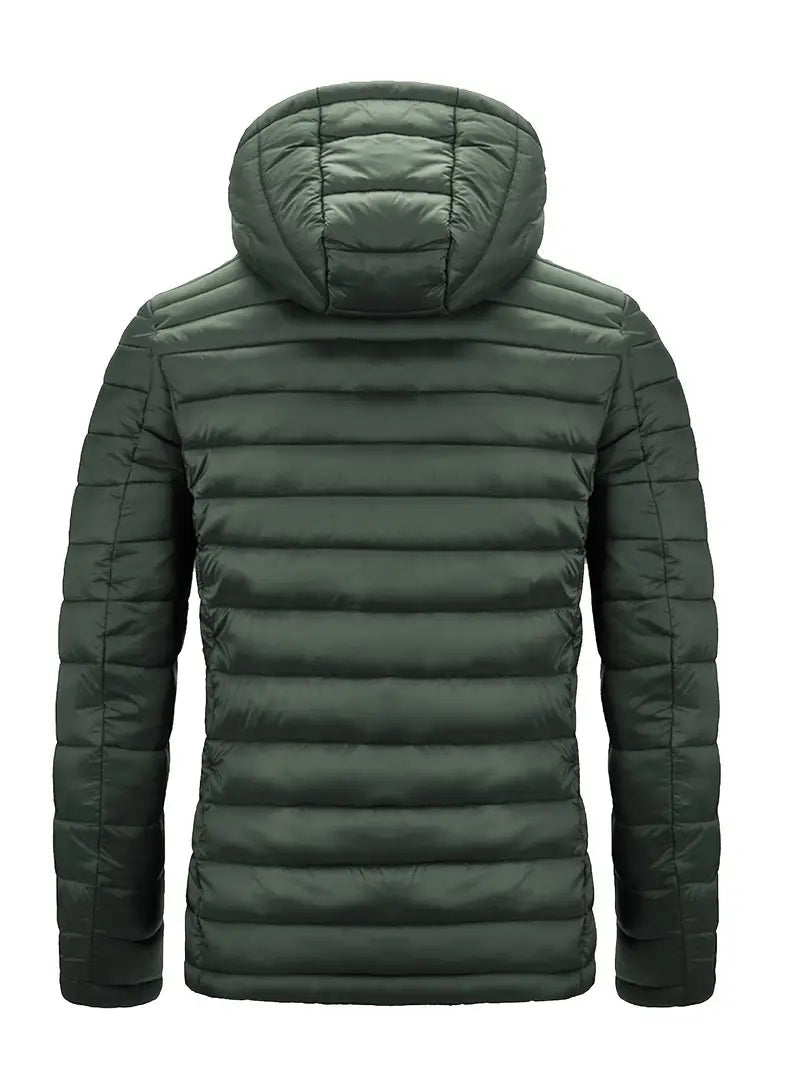 Jacke Herren schwarz tailliert mit Kapuze und Reißverschluss - 9 - Atelier-Zofia