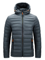 Jacke Herren schwarz tailliert mit Kapuze und Reißverschluss - 10 - Atelier-Zofia