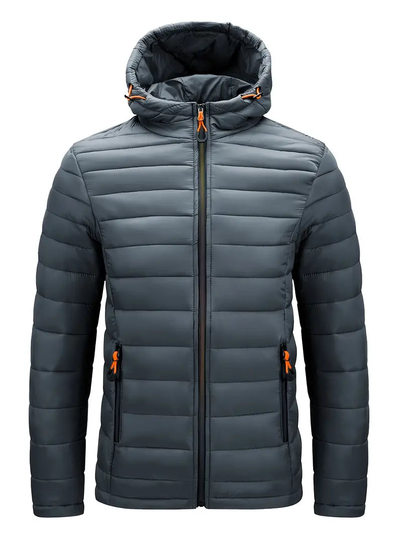 Jacke Herren schwarz tailliert mit Kapuze und Reißverschluss - 10 - Atelier-Zofia