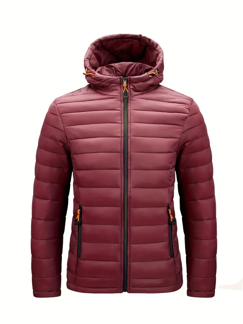 Jacke Herren schwarz tailliert mit Kapuze und Reißverschluss - 12 - Atelier-Zofia