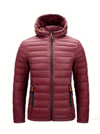 Jacke Herren schwarz tailliert mit Kapuze und Reißverschluss - 12 - Atelier-Zofia