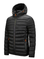Jacke Herren schwarz tailliert mit Kapuze und Reißverschluss - 14 - Atelier-Zofia