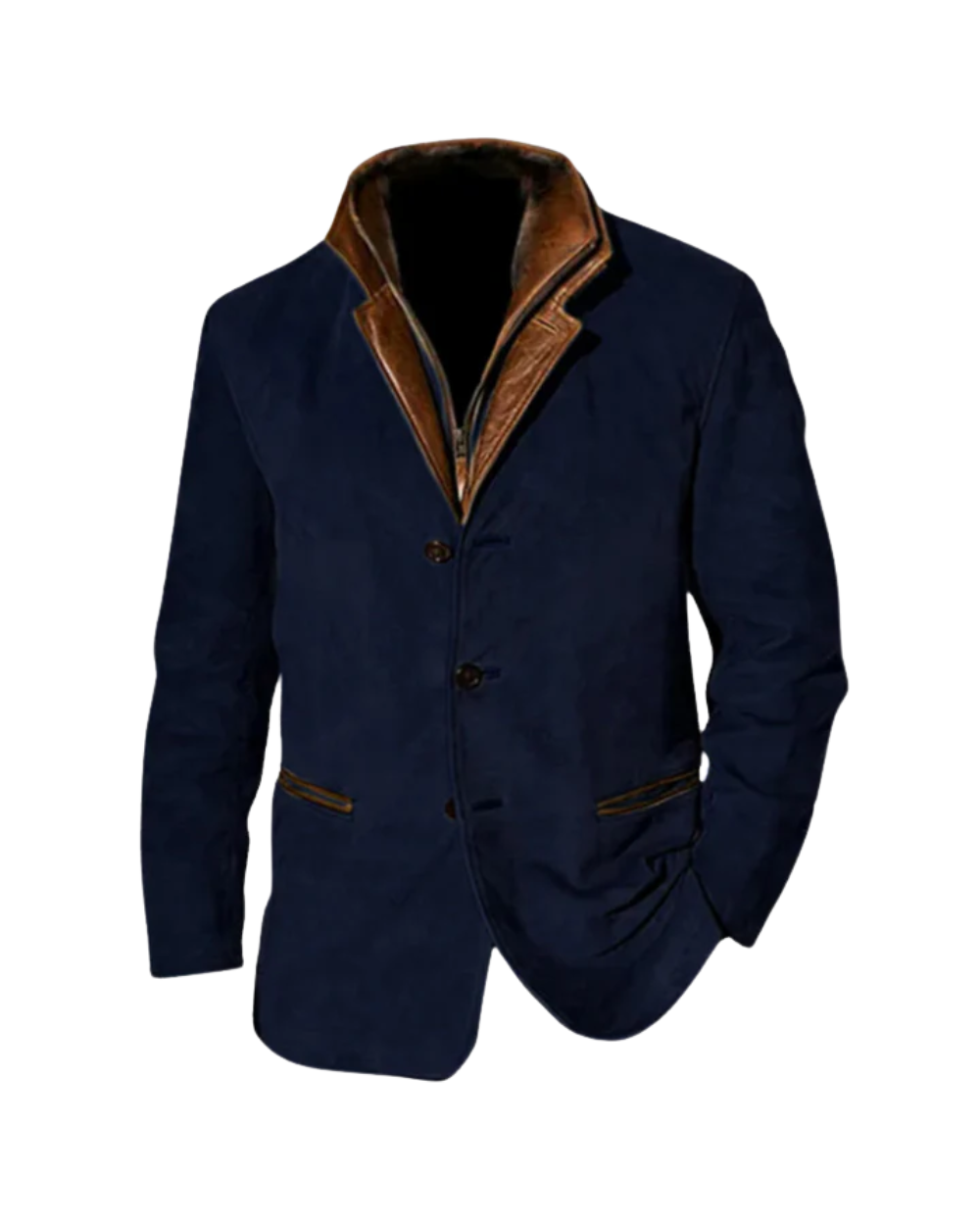 Jacket Herren schwarz tailliert mit auffälligem Kragen - 2 - Atelier-Zofia