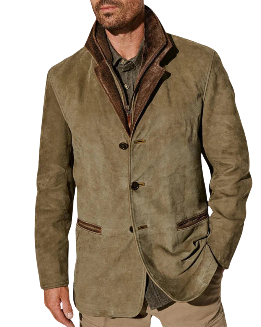 Jacket Herren schwarz tailliert mit auffälligem Kragen - 3 - Atelier-Zofia