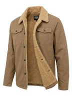 Jacket Men schwarz bequem mit Teddyfell-Kragen - 6 - Atelier-Zofia