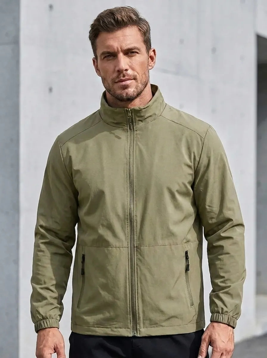 Jacket Men olivgrün tailliert mit praktischen Taschen - 1 - Atelier-Zofia