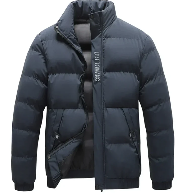 Jacke Herren schwarz tailliert mit Stehkragen und Reißverschluss - 1 - Atelier-Zofia