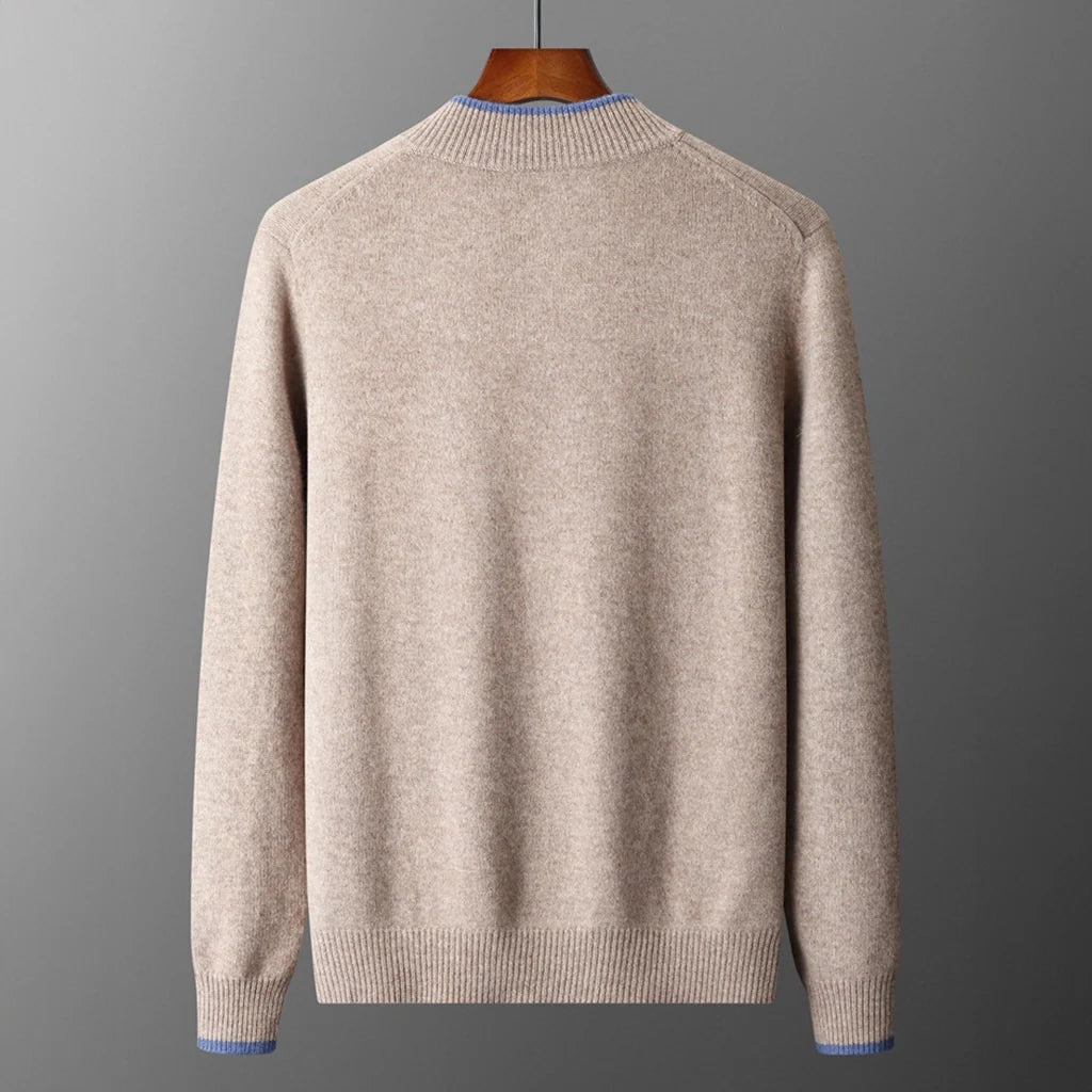 Cardigan Damen beige tailliert mit Reißverschluss und Stehkragen - 10 - Atelier-Zofia