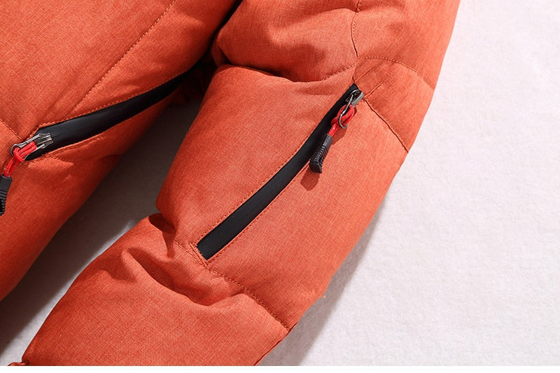 Jacke Herren orange tailliert mit Kapuze und praktischen Taschen - 2 - Atelier-Zofia
