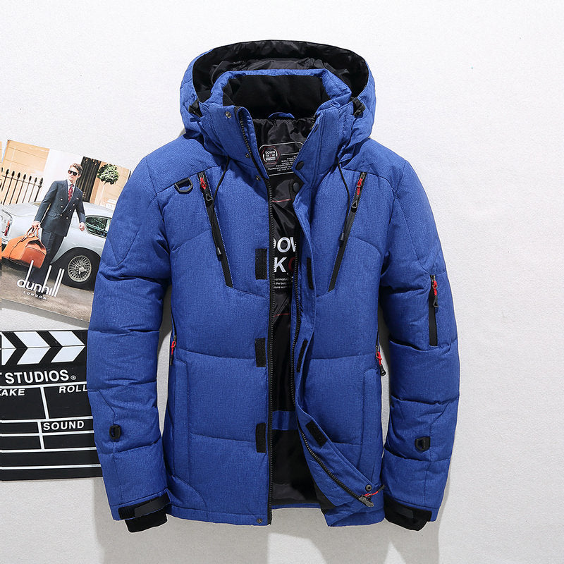 Jacke Herren orange tailliert mit Kapuze und praktischen Taschen - 4 - Atelier-Zofia