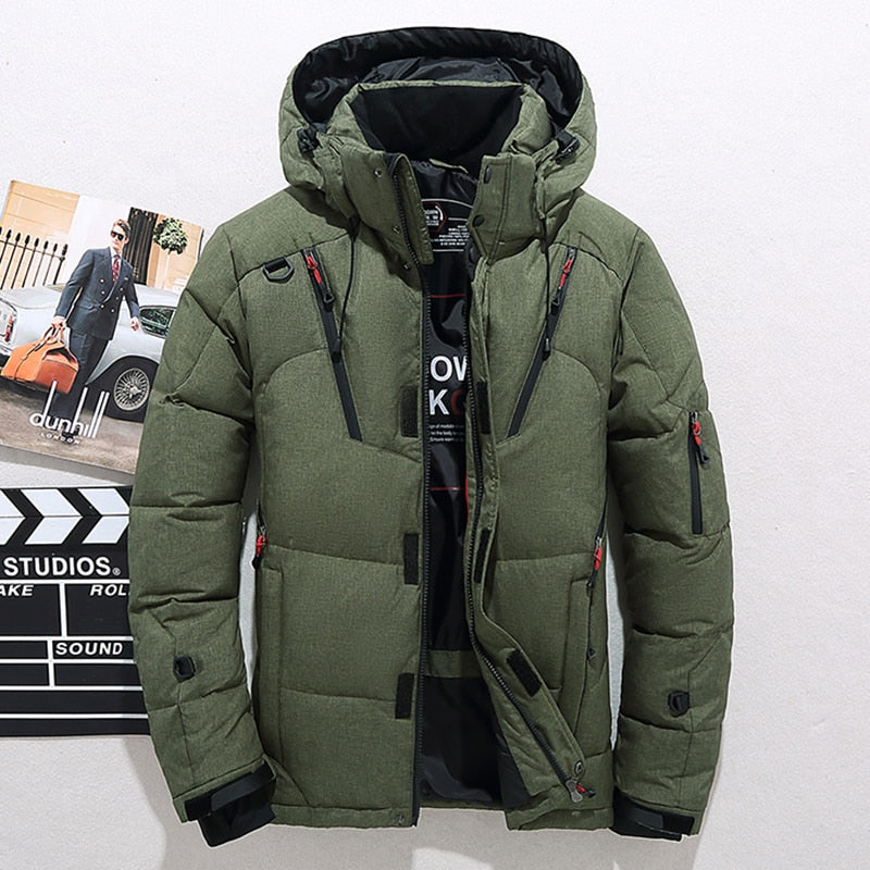 Jacke Herren orange tailliert mit Kapuze und praktischen Taschen - 6 - Atelier-Zofia