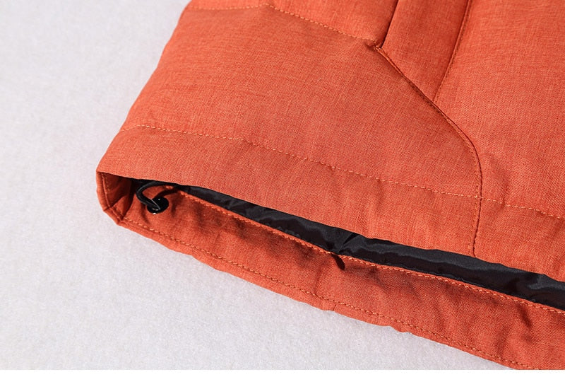 Jacke Herren orange tailliert mit Kapuze und praktischen Taschen - 10 - Atelier-Zofia