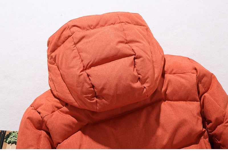 Jacke Herren orange tailliert mit Kapuze und praktischen Taschen - 16 - Atelier-Zofia