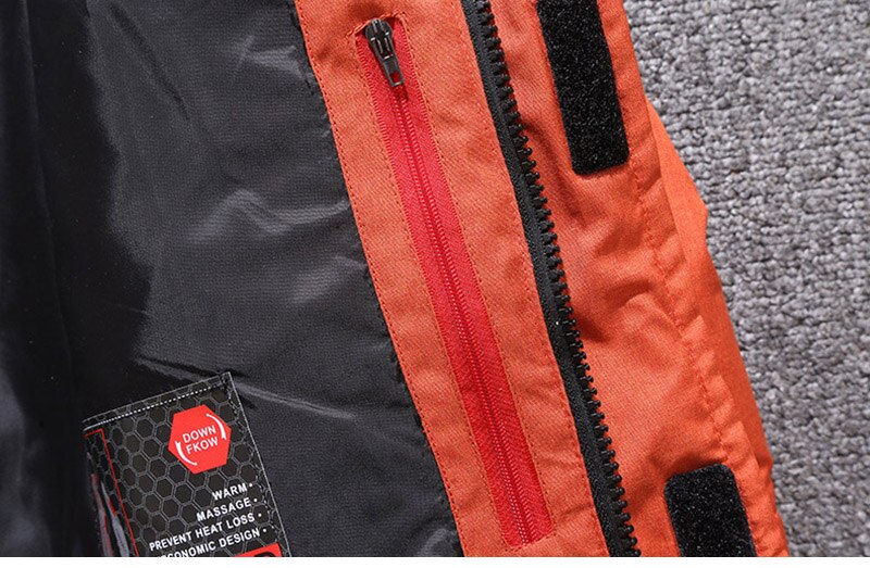 Jacke Herren orange tailliert mit Kapuze und praktischen Taschen - 18 - Atelier-Zofia