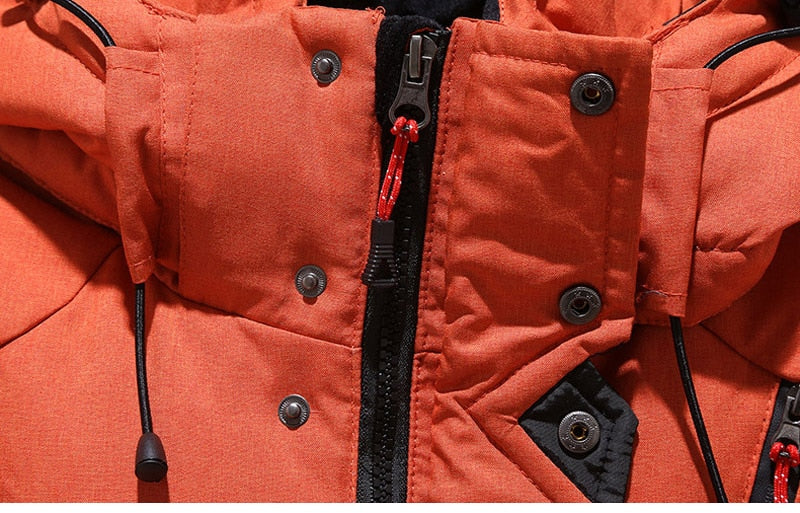 Jacke Herren orange tailliert mit Kapuze und praktischen Taschen - 19 - Atelier-Zofia