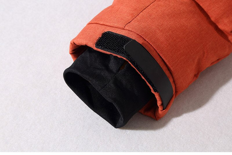 Jacke Herren orange tailliert mit Kapuze und praktischen Taschen - 21 - Atelier-Zofia