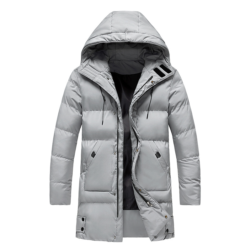 Jacket Men grau lang mit Kapuze und praktischen Taschen - 4 - Atelier-Zofia