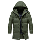 Jacket Men grau lang mit Kapuze und praktischen Taschen - 7 - Atelier-Zofia