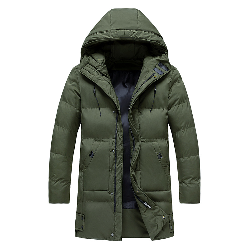Jacket Men grau lang mit Kapuze und praktischen Taschen - 7 - Atelier-Zofia