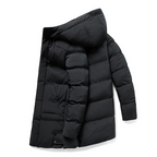 Jacket Men grau lang mit Kapuze und praktischen Taschen - 14 - Atelier-Zofia
