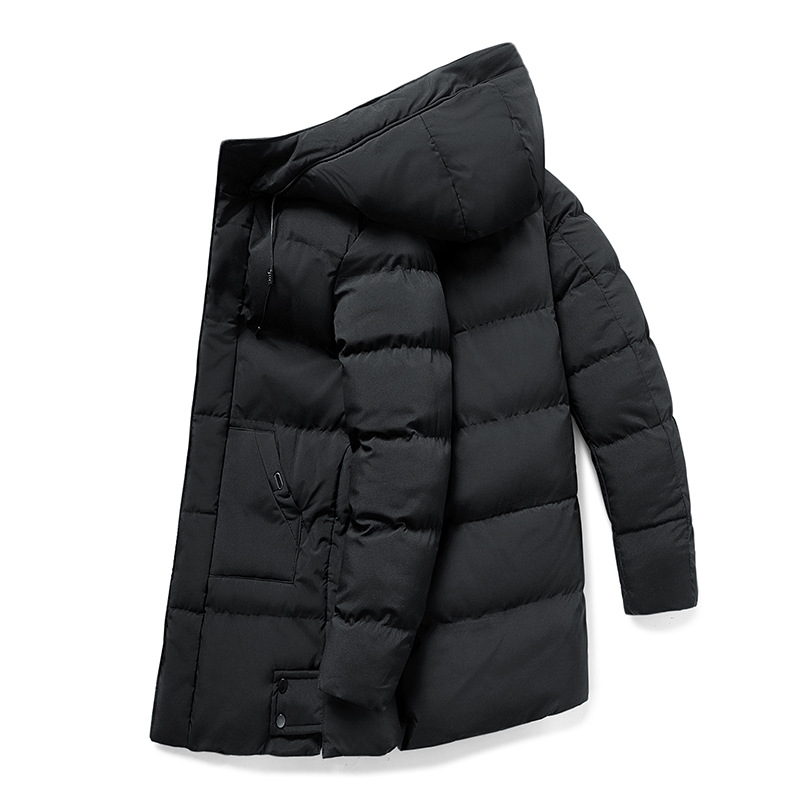 Jacket Men grau lang mit Kapuze und praktischen Taschen - 14 - Atelier-Zofia