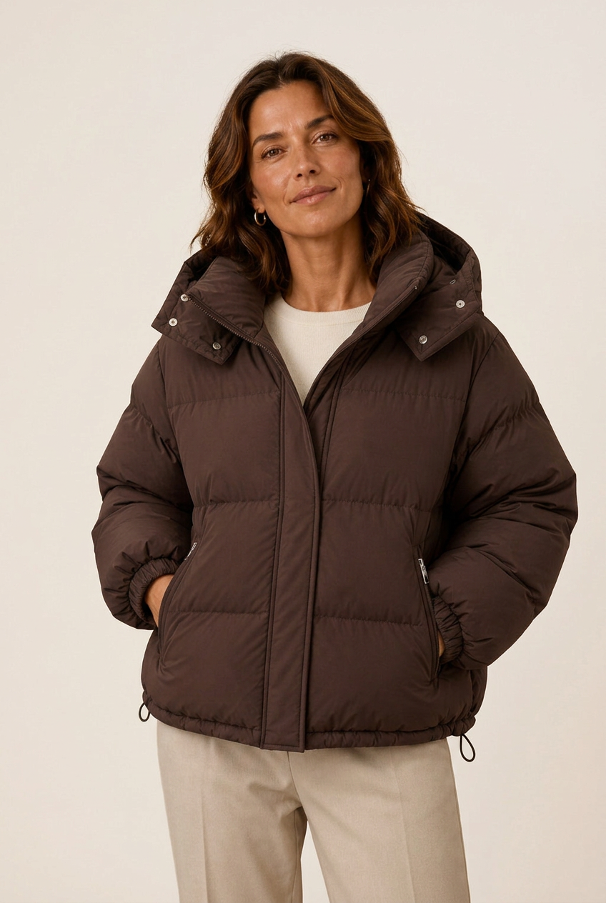 Jacke Damen schwarz oversized mit Kapuze und Reißverschluss - 1 - Atelier-Zofia