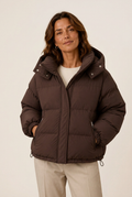 Jacke Damen schwarz oversized mit Kapuze und Reißverschluss - 1 - Atelier-Zofia