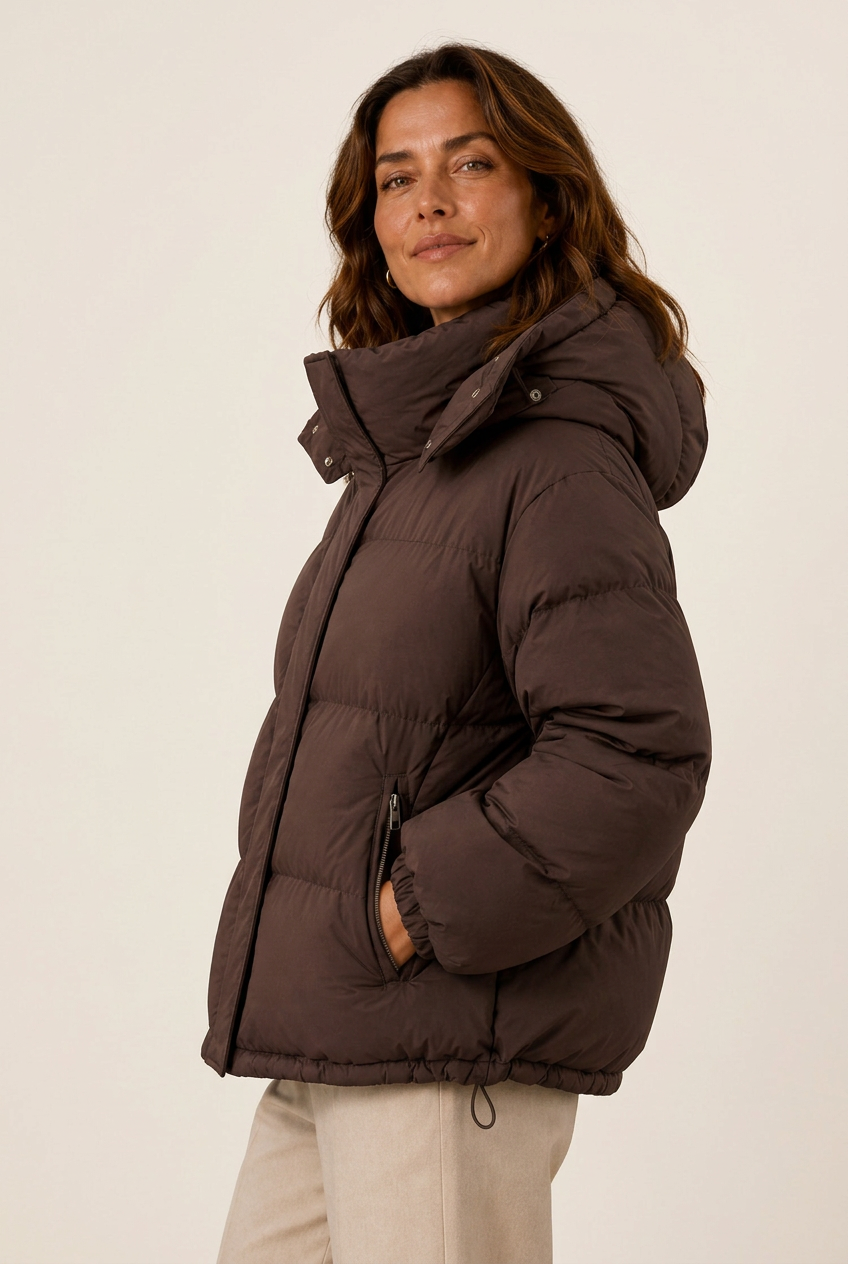 Jacke Damen schwarz oversized mit Kapuze und Reißverschluss - 3 - Atelier-Zofia
