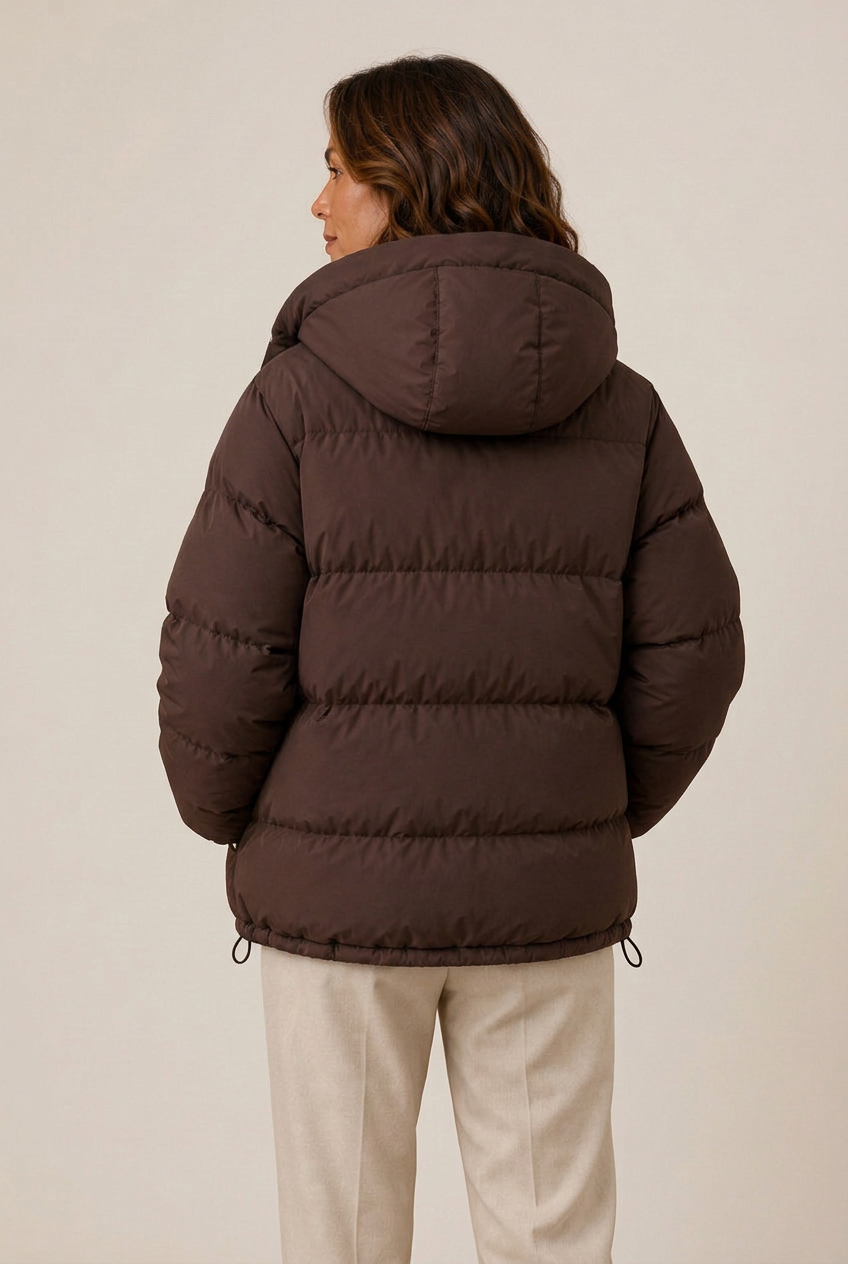 Jacke Damen schwarz oversized mit Kapuze und Reißverschluss - 7 - Atelier-Zofia