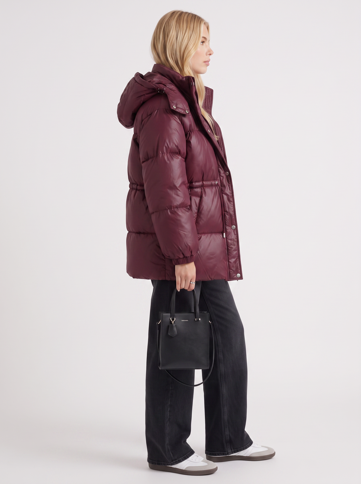 Damen Jacke braun tailliert mit Kapuze und Gummizug - 10 - Atelier-Zofia