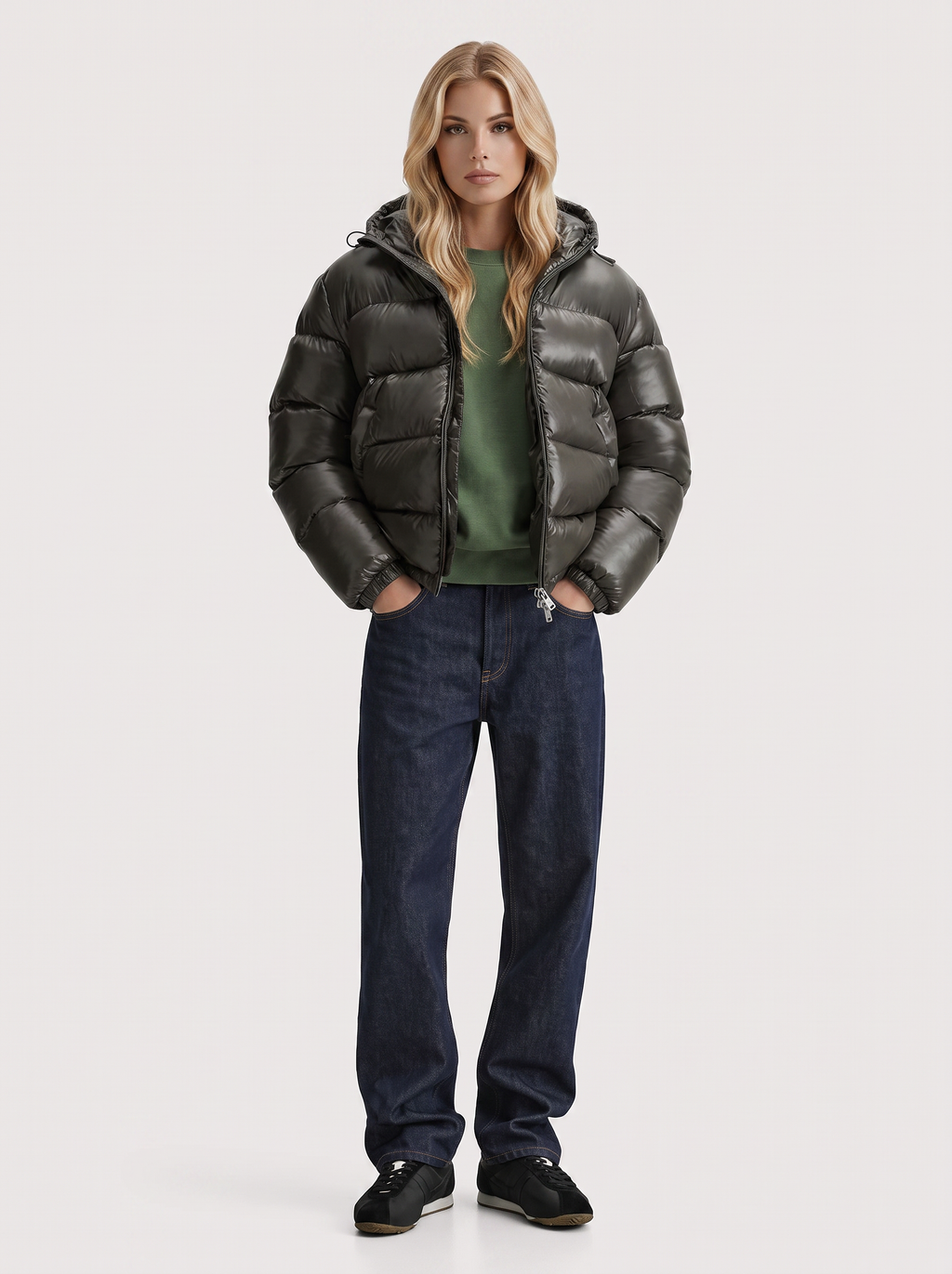 Damen Hoodie-Jacke mit gepolsterter Passform - J&B - 2 - Atelier-Zofia