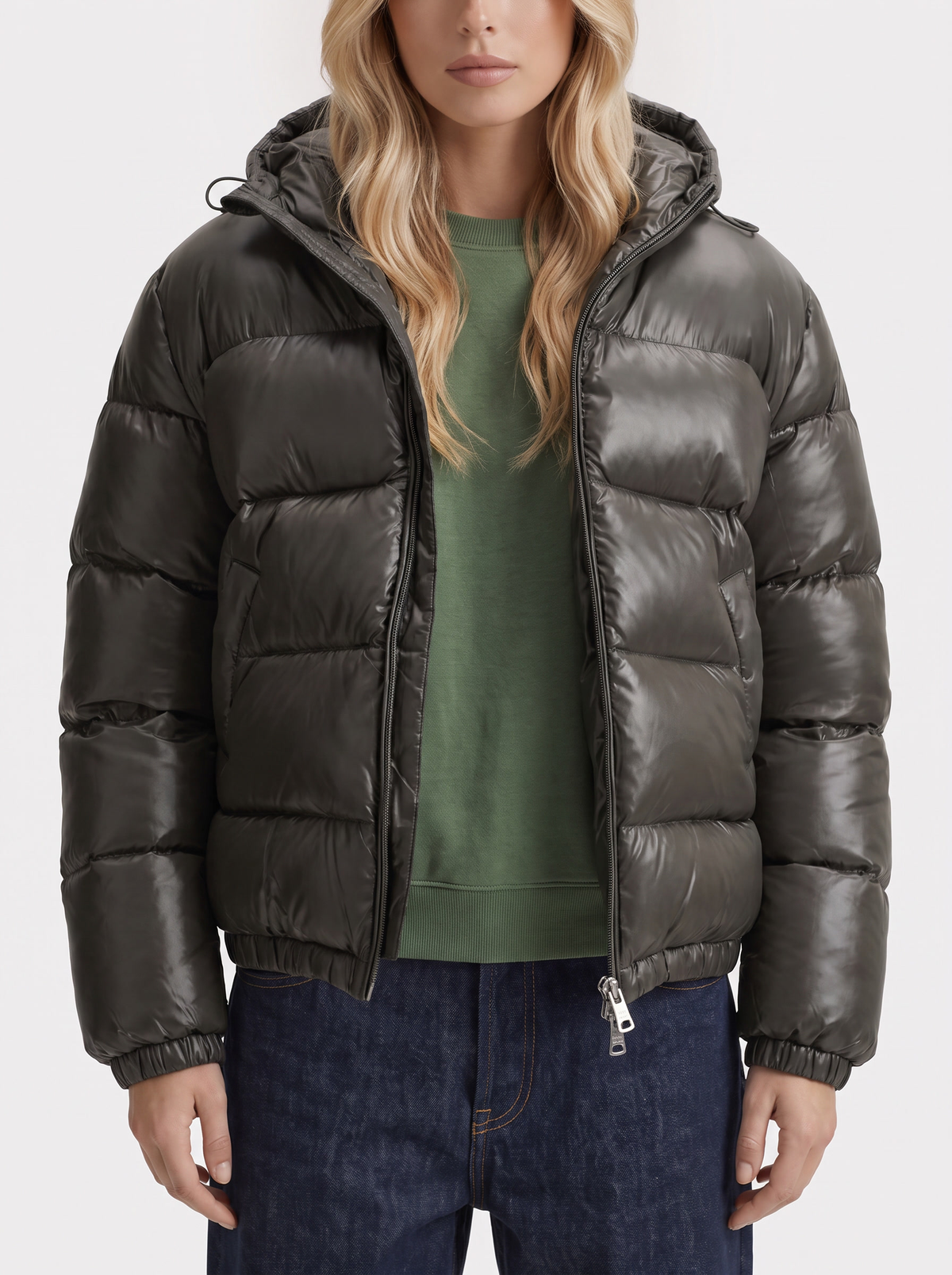 Damen Hoodie-Jacke mit gepolsterter Passform - J&B - 6 - Atelier-Zofia